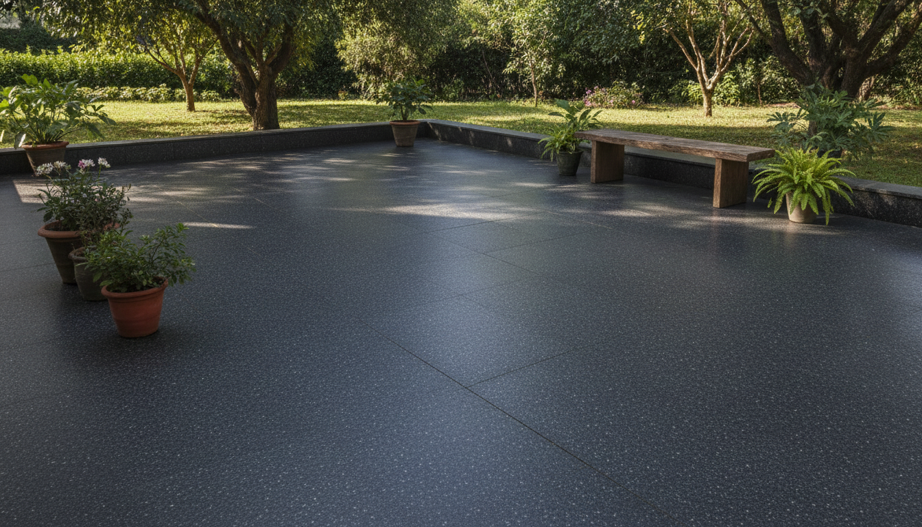 Z Black flamed granite outdoor garden pathway flooring anti skid texture