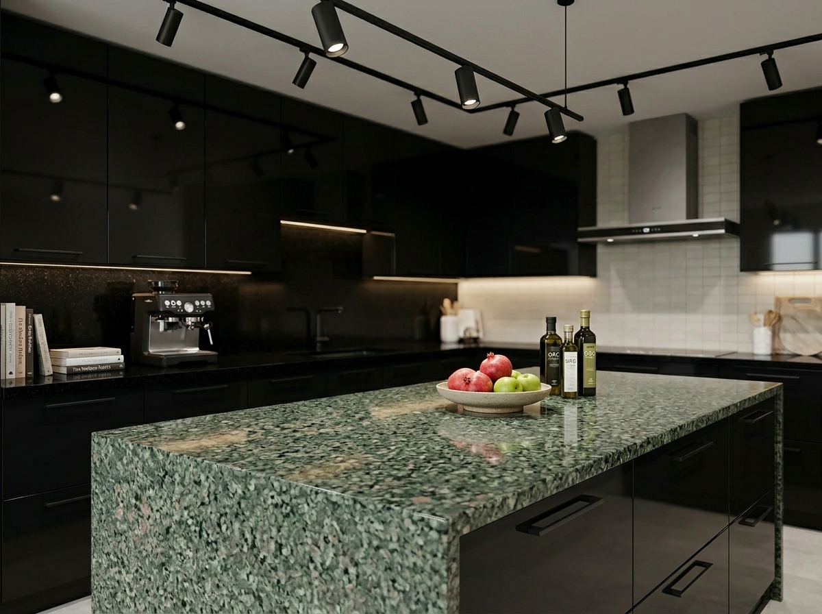 Statement Green & Black Kitchen Top Image