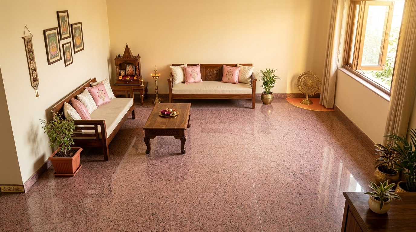 Pink Granite Flooring for Vastu Homes