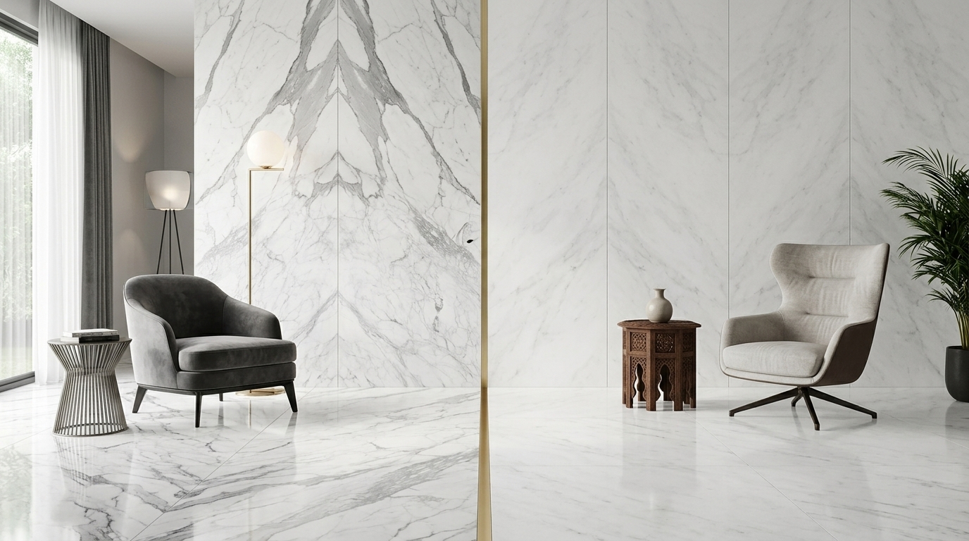 Italian marble and Indian marble compared in a premium interior application